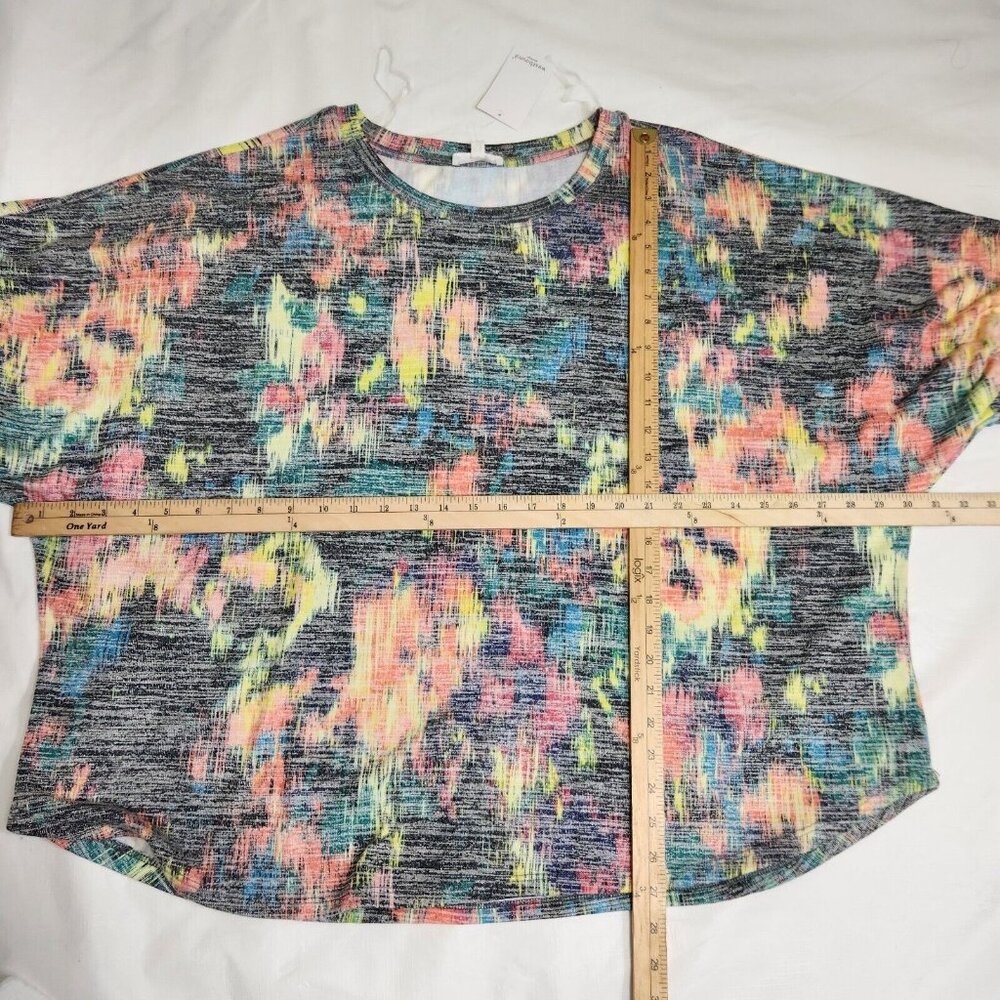 Westbound Women's Multi Color Short Sleeve Blouse Top Plus Blur Ikat Size 3X NWT - Picture 9 of 11